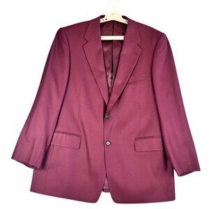 Roundtree & Yorke Sport Coat Mens 43 Red Wool Silk Two Button Blazer Jacket NWT
